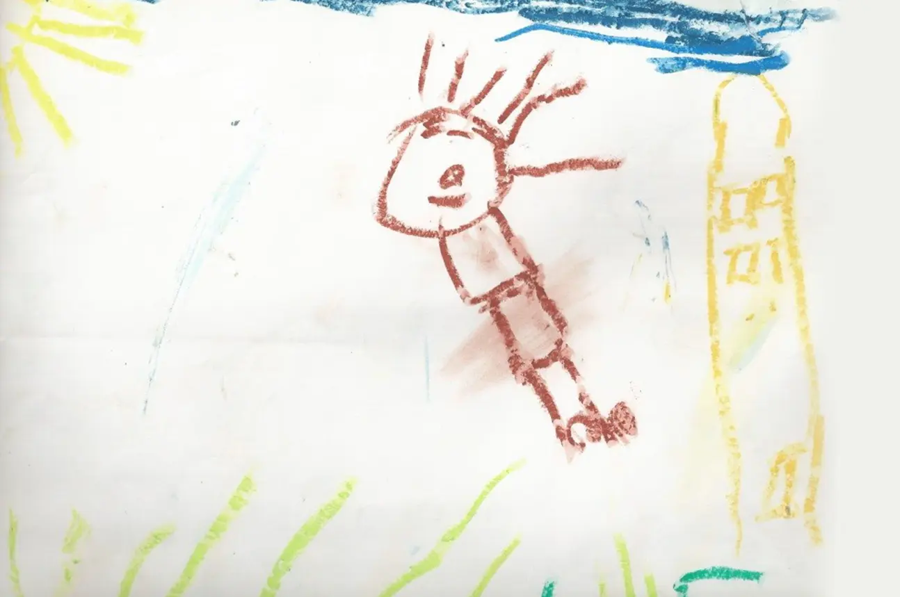 Child's figure drawing — tadpole figure stage