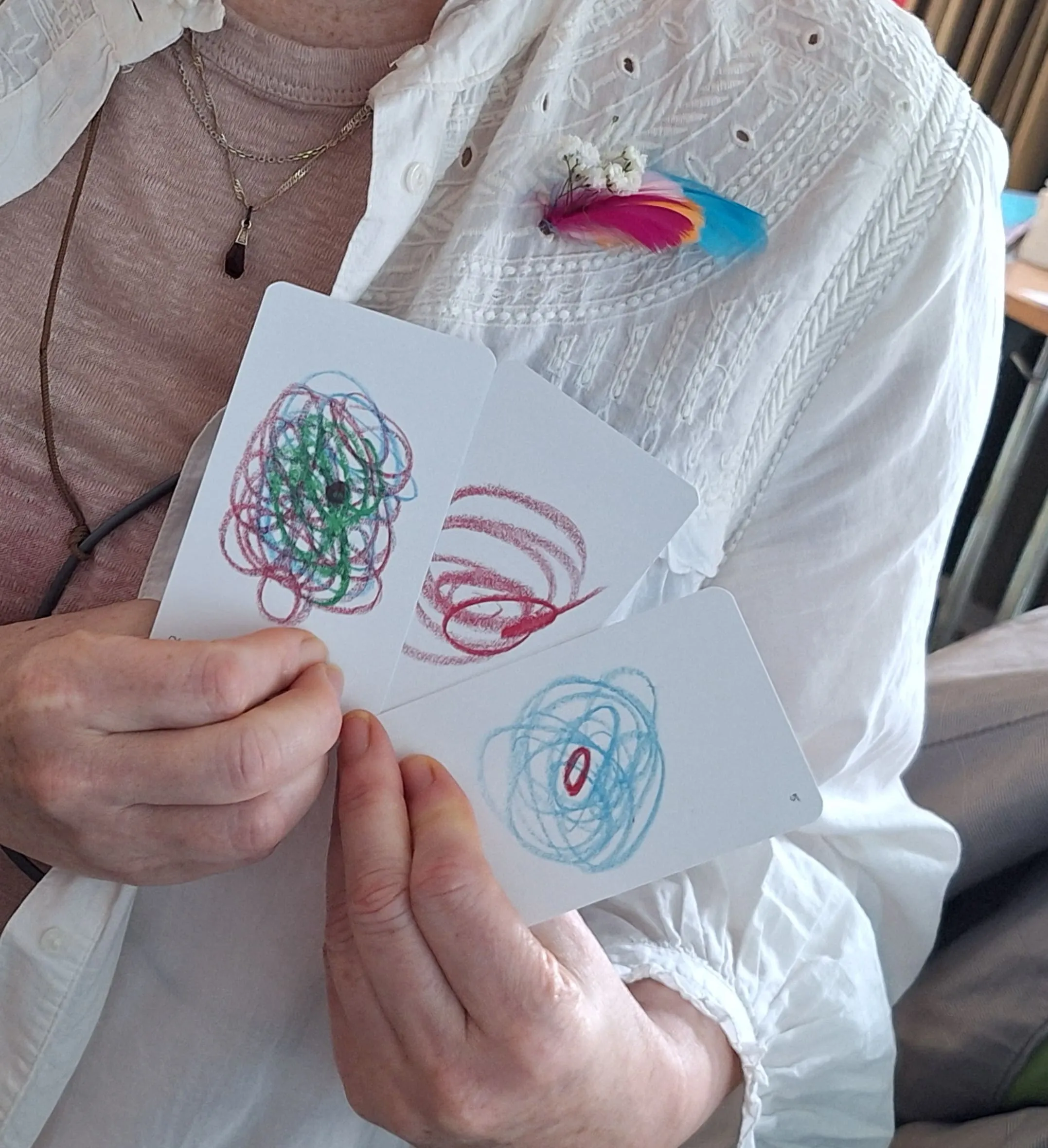 עבודה על חולצה בהשראת קלפי פוקוס לנפש